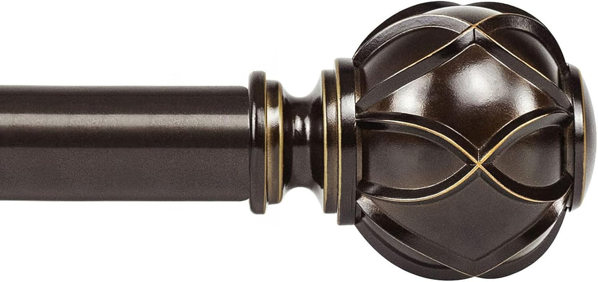 KAMANINA Curtain Rods for Windows 72 to 144 Inch, Long Heavy Duty, Bronze