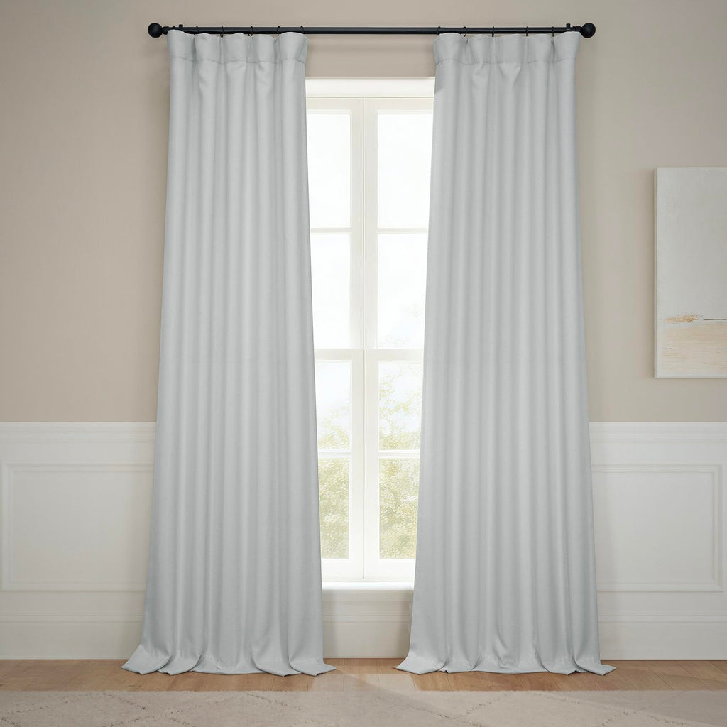Faux Linen Curtains for Living Room (1 Panel) - 50W X 108L, Birch Taupe