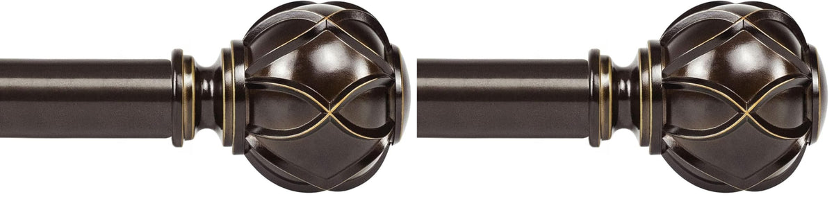 KAMANINA Curtain Rods for Windows 72 to 144 Inch, Long Heavy Duty, Bronze