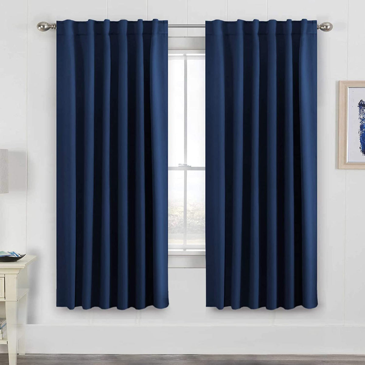 H.VERSAILTEX Blackout Curtains Thermal Insulated Window Treatment Panels Room Darkening Blackout Drapes for Living Room Back Tab/Rod Pocket Bedroom Draperies, 52 x 84 Inch, Light Sage, 2 Panels