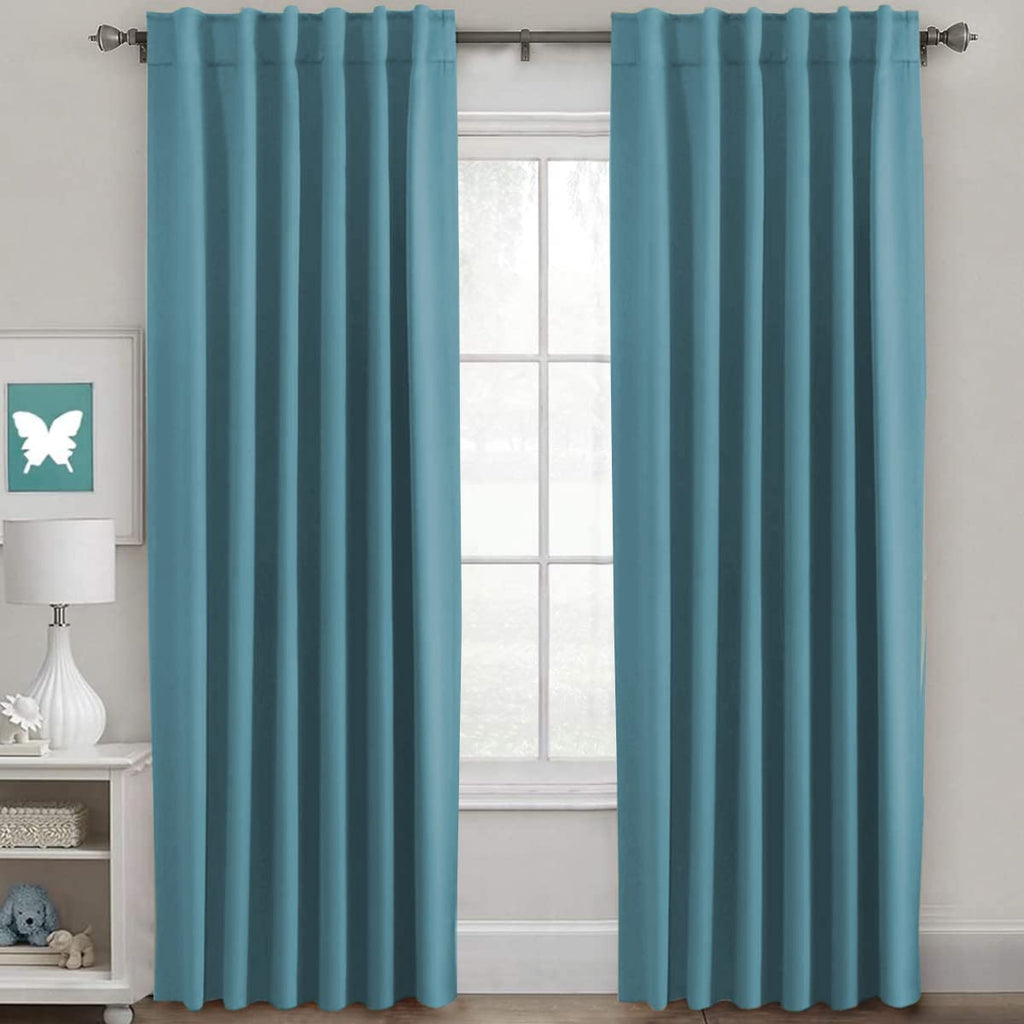 H.VERSAILTEX Blackout Curtains Thermal Insulated Window Treatment Panels Room Darkening Blackout Drapes for Living Room Back Tab/Rod Pocket Bedroom Draperies, 52 x 84 Inch, Light Sage, 2 Panels