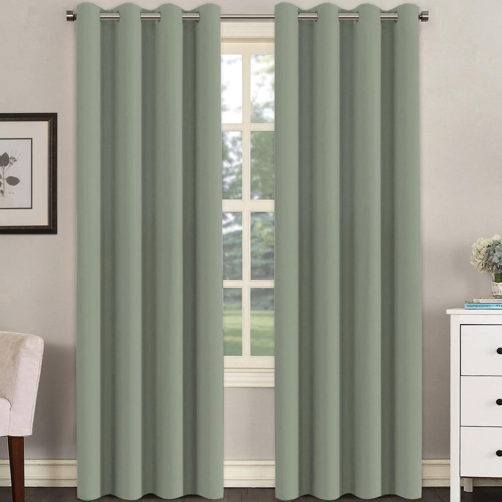 H.VERSAILTEX Blackout Curtains for Bedroom Thermal Insulated Room Darkening Living Room Curtains 63 Inch Long Grommet Privacy Protection Window Curtain Panels/Drapes for Nursery,2 Panels,Ivory/Cream