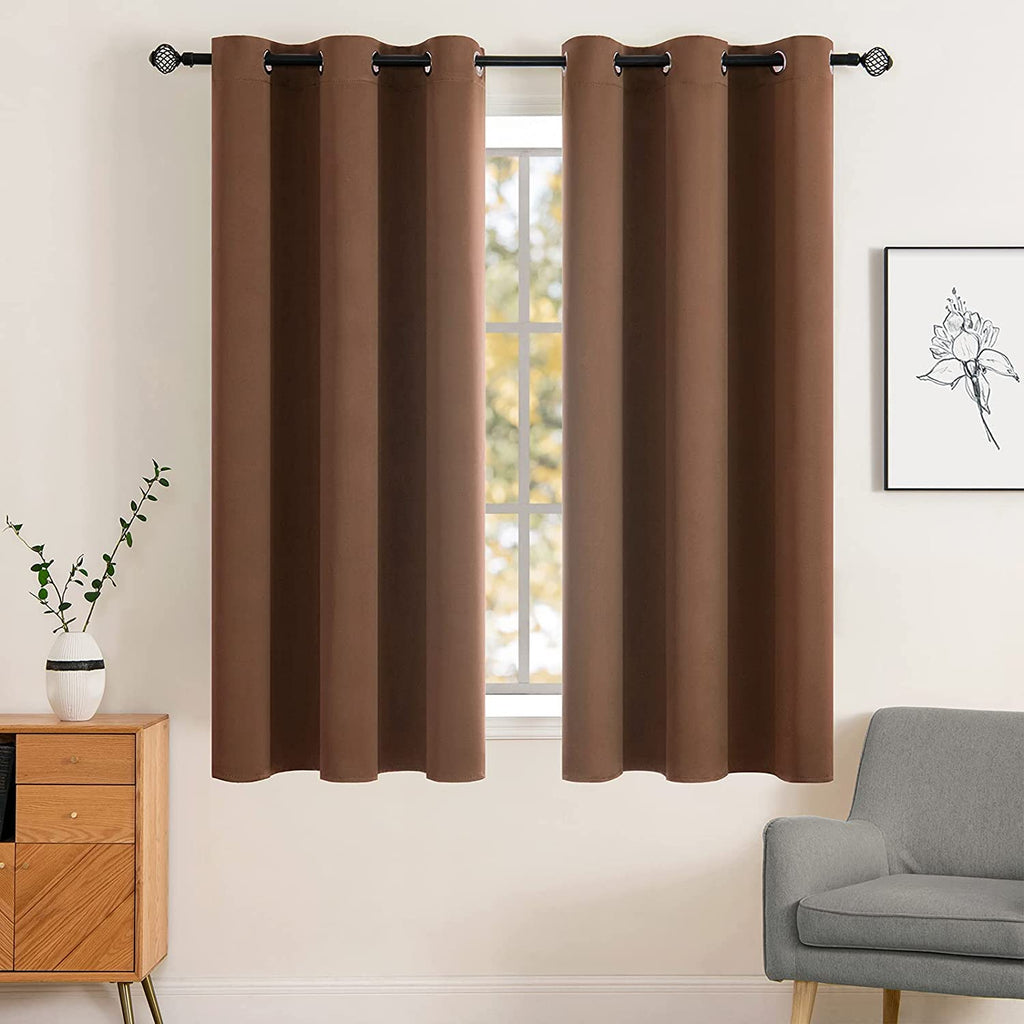 MIULEE Olive Blackout Bedroom Curtains Drapes 84 Inch Long 52"x84"