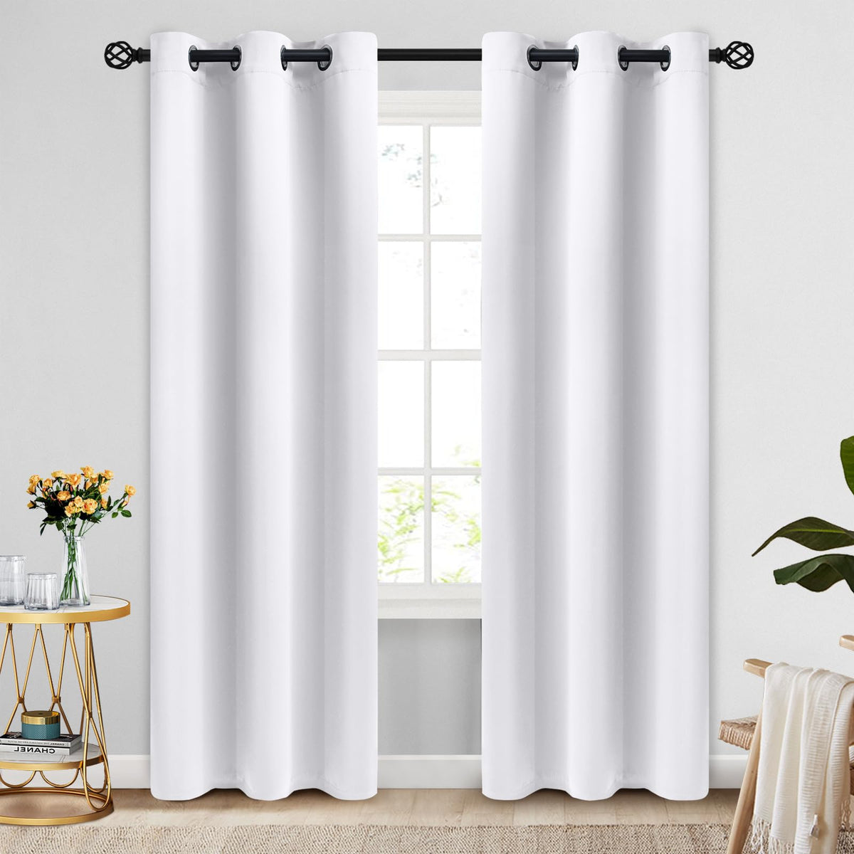 COSVIYA Grommet Blackout Room Darkening Navy Blue Curtains 84 inch Length