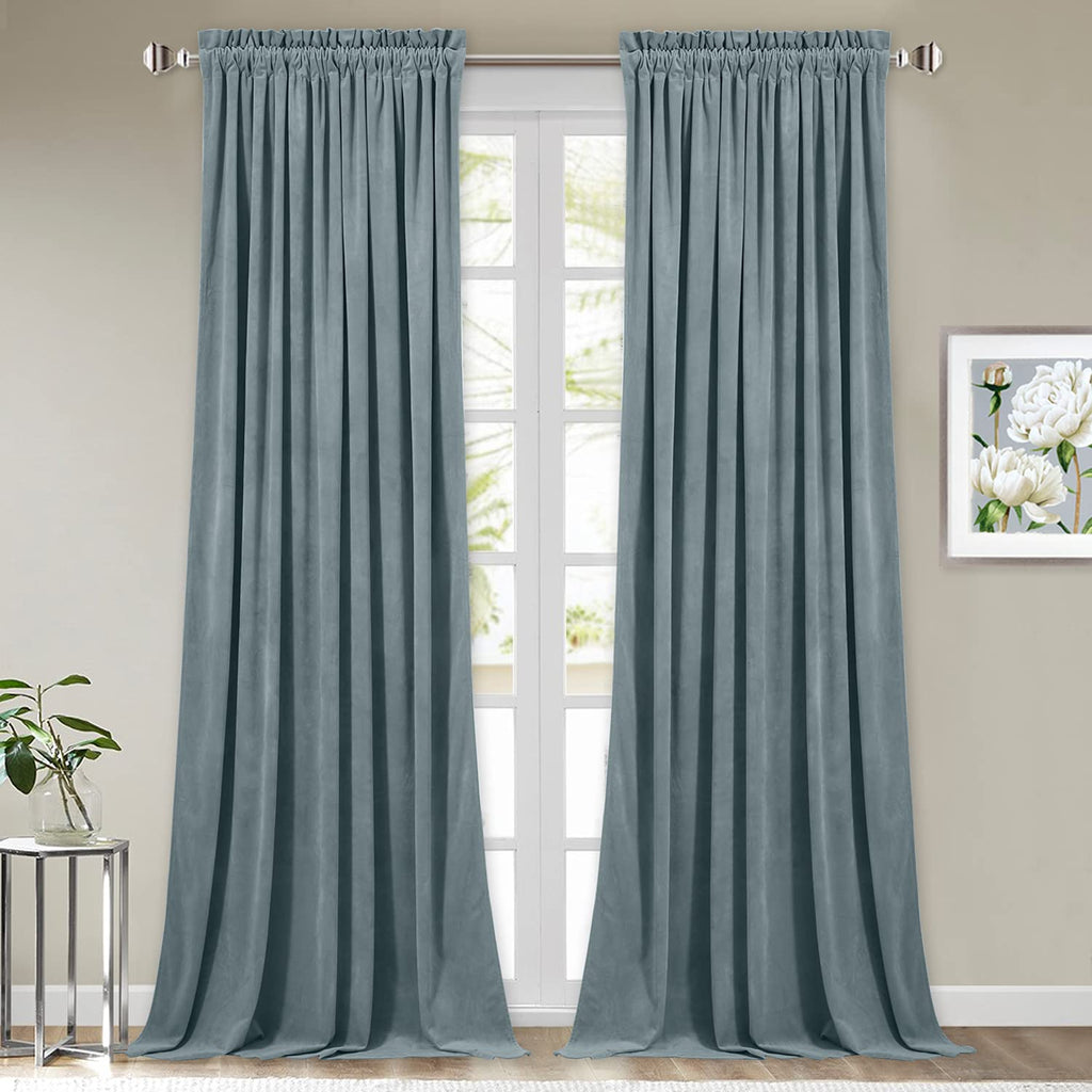 StangH Theater Red Velvet Curtains for Living Room Christmas Decor 2 Panels
