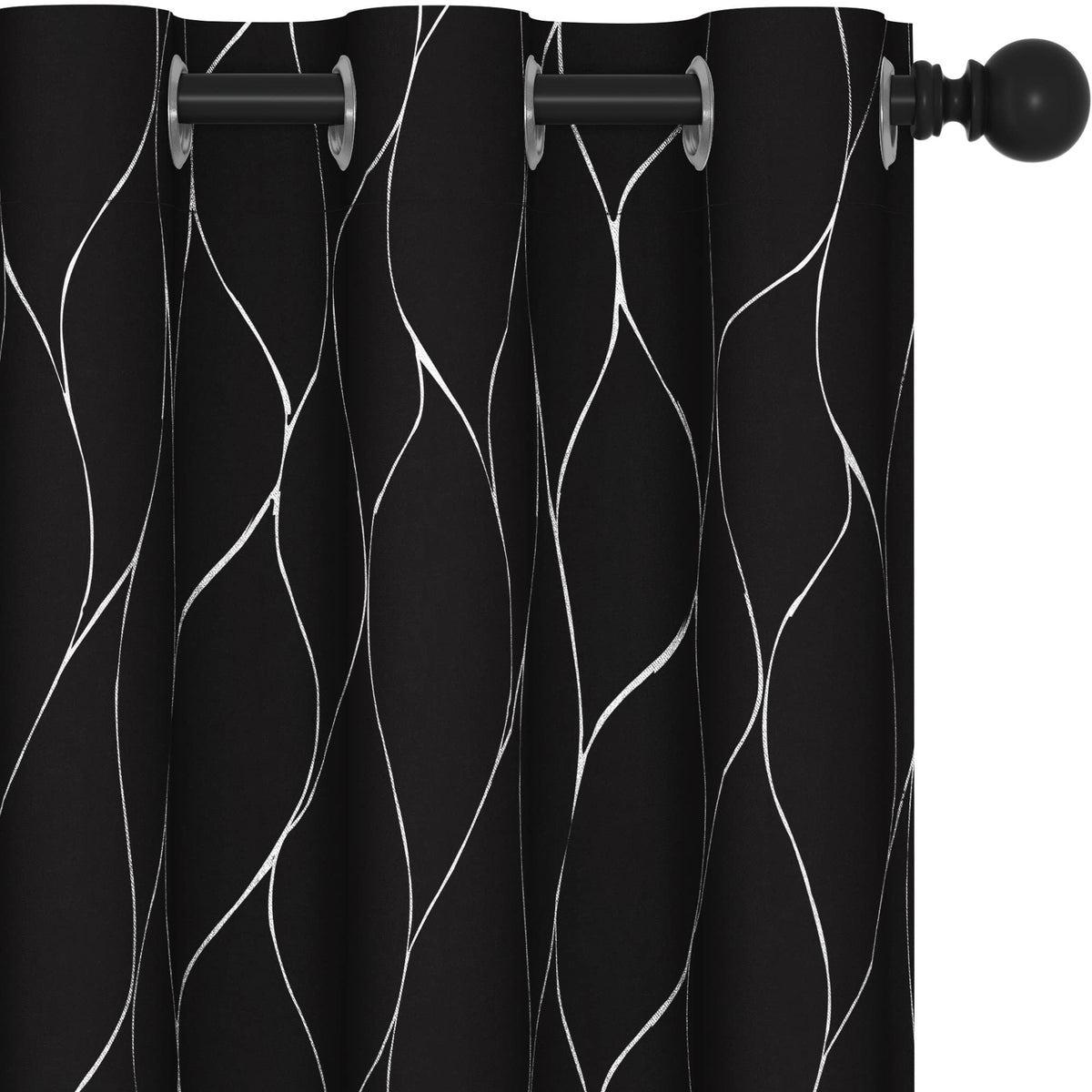 Deconovo Curtains for Living Room, Pattern Blackout Curtains 84 Inches Long