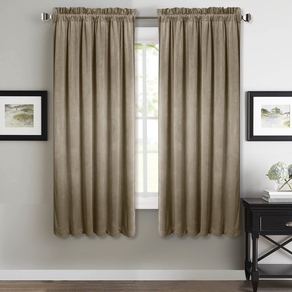 StangH Theater Red Velvet Curtains for Living Room Christmas Decor 2 Panels
