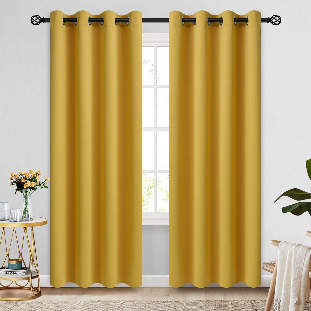 COSVIYA Grommet Blackout Room Darkening Navy Blue Curtains 84 inch Length