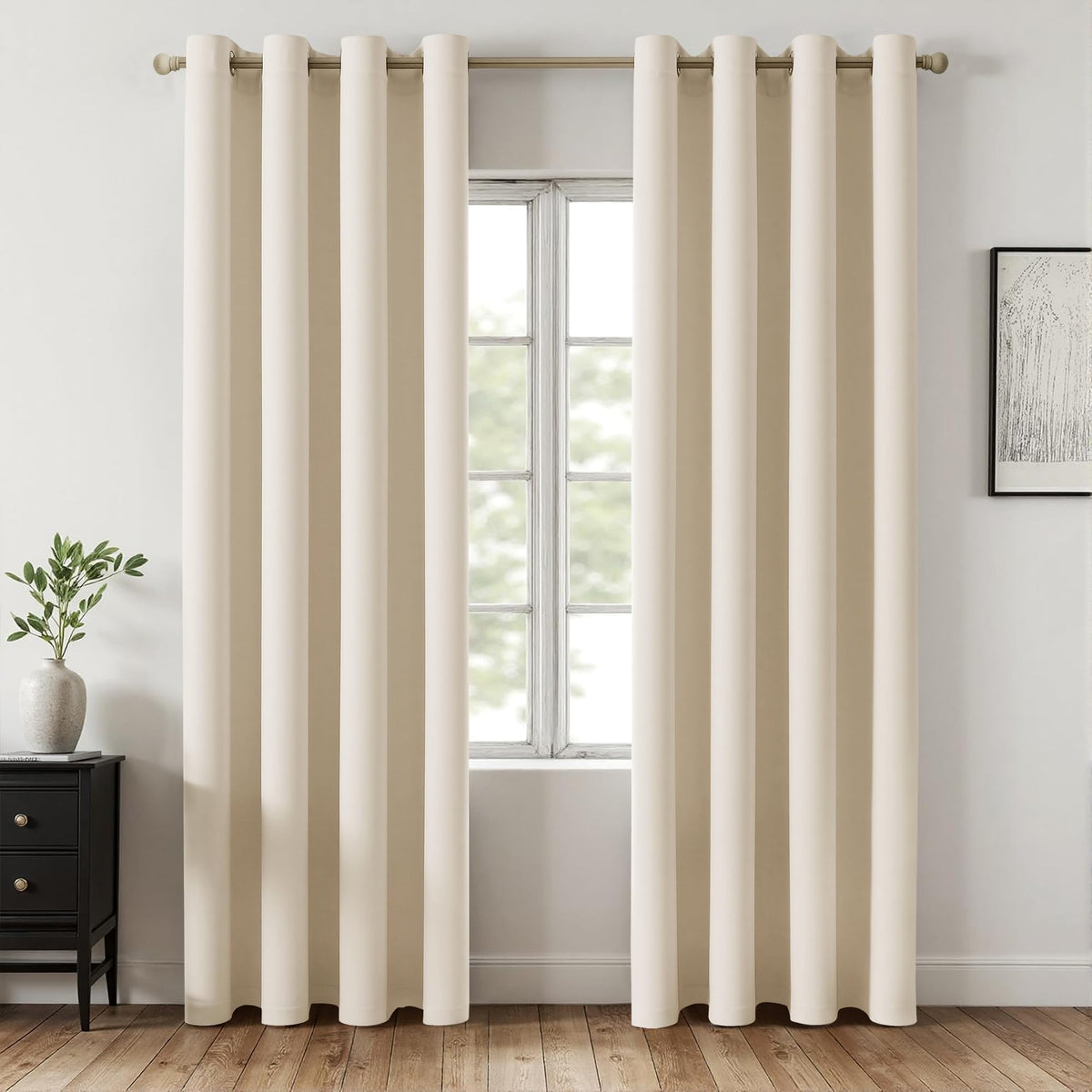 MIULEE Olive Blackout Bedroom Curtains Drapes 84 Inch Long 52"x84"