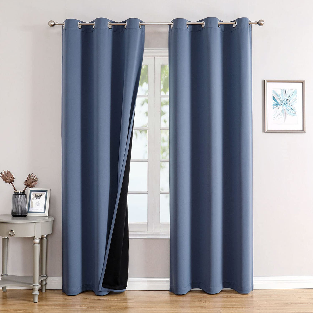 ChrisDowa 100% Blackout Curtains for Bedroom 63 Inches Long 2 Panels Set