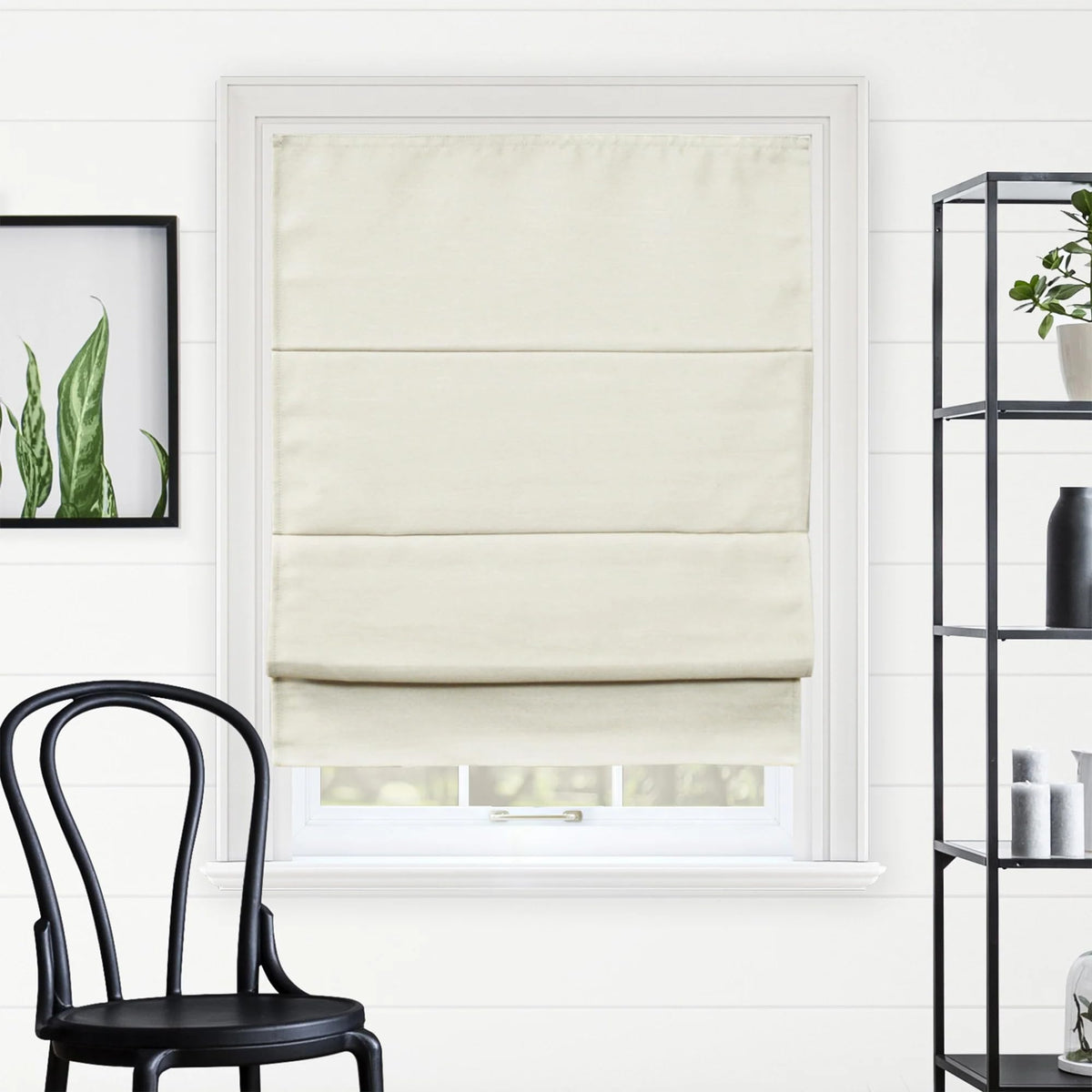 Chicology Cordless Roman Window Shade, Belgian Flax, 29"W x 64"H