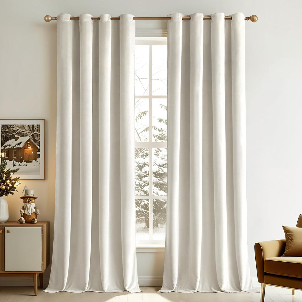 MIULEE Velvet Blackout Curtains Olive Green 52 x 96 Inch Length 2 Panels