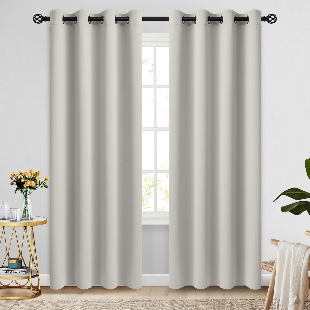 COSVIYA Grommet Blackout Room Darkening Navy Blue Curtains 84 inch Length