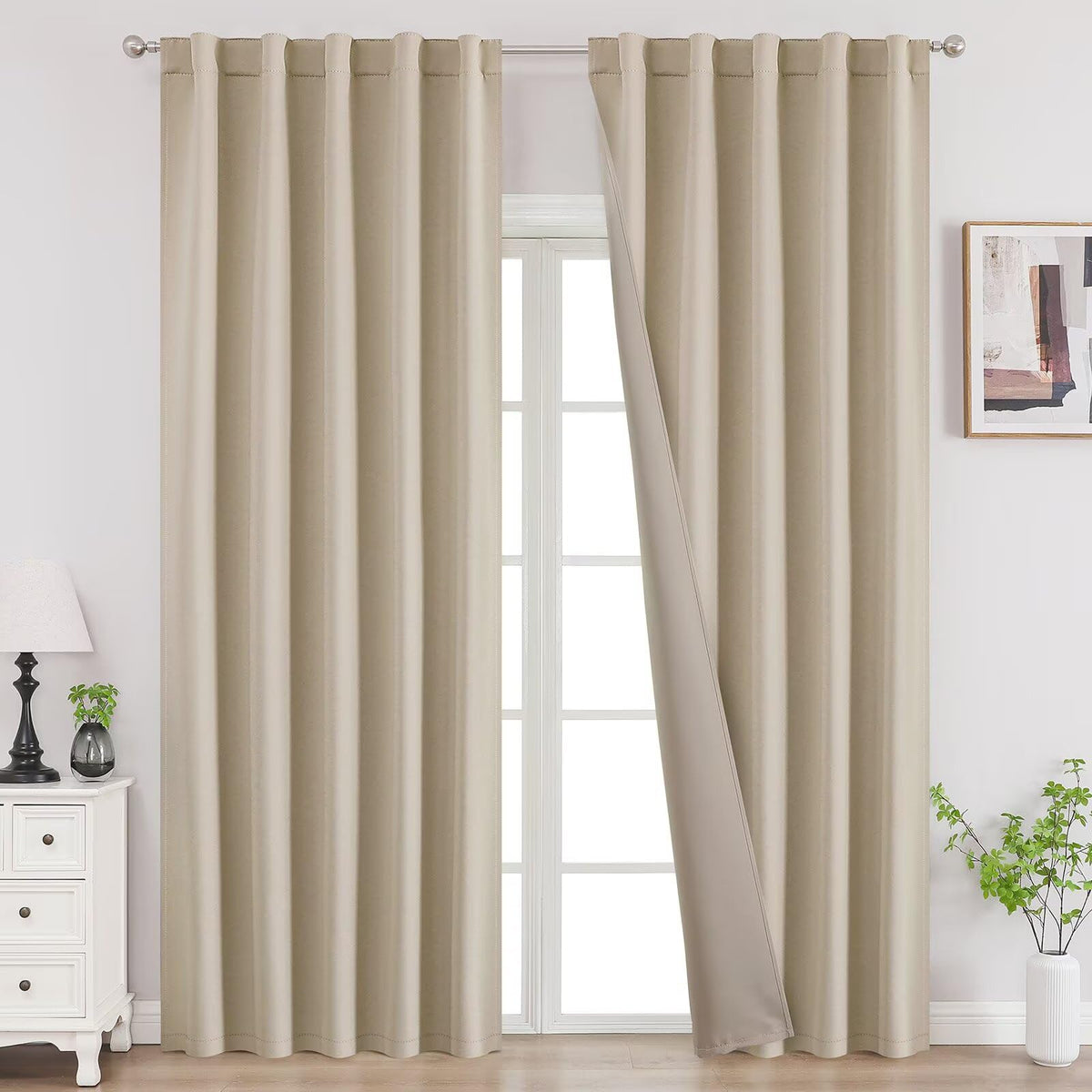 Joydeco Blackout Curtains 96 Inches Long, Thermal Insulated Black Out Curtains 2 Panels Set for Bedroom, Room Darkening Drapes for Living Room Window (W52 x L96 Inch, Navy Blue)