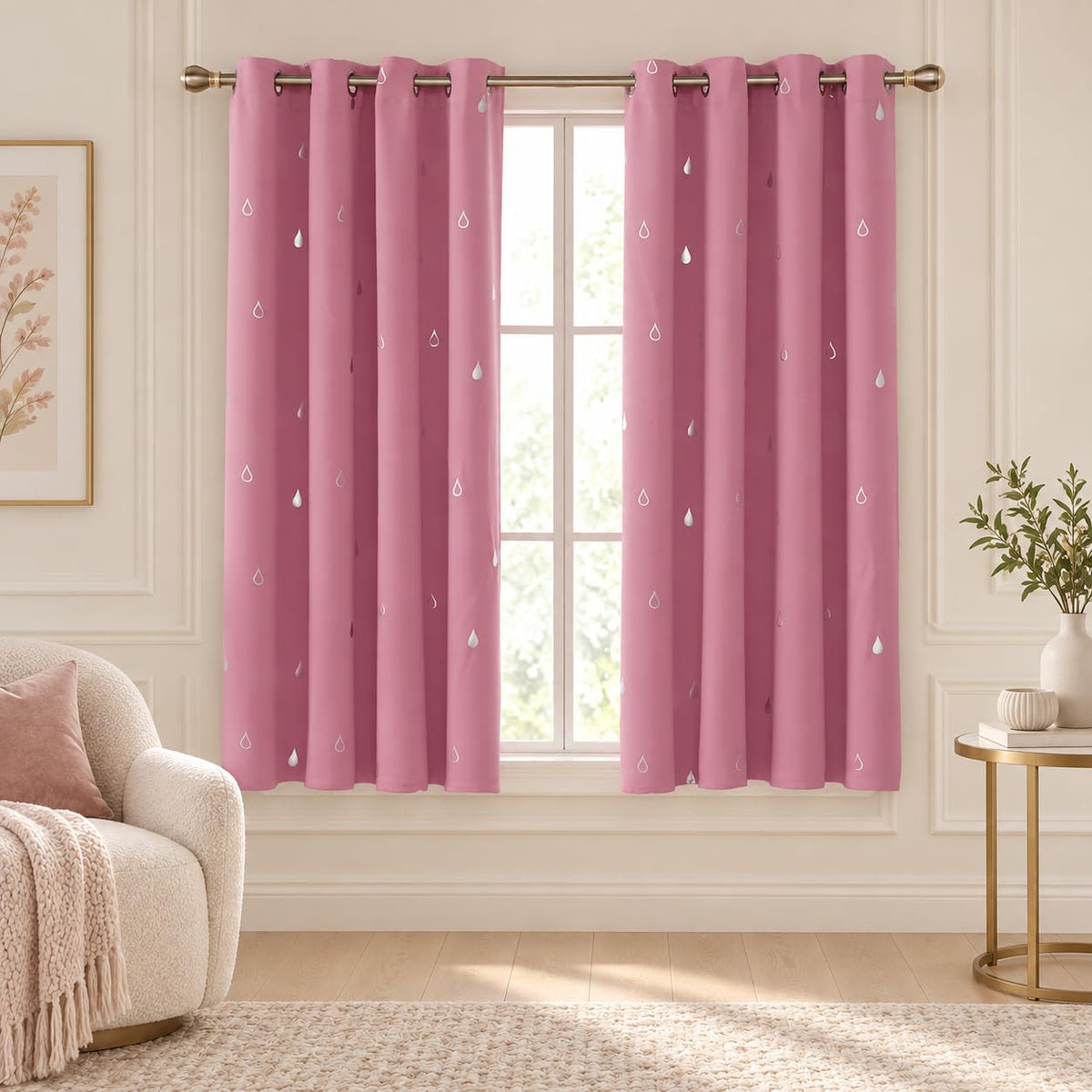 Deconovo Curtains for Living Room, Pattern Blackout Curtains 84 Inches Long