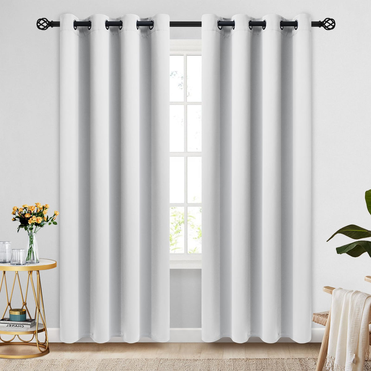 COSVIYA Grommet Blackout Room Darkening Navy Blue Curtains 84 inch Length