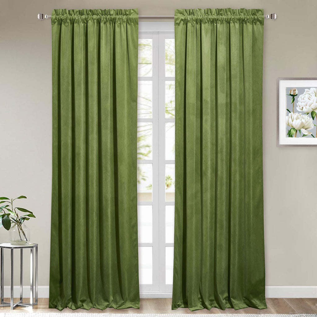 StangH Theater Red Velvet Curtains for Living Room Christmas Decor 2 Panels