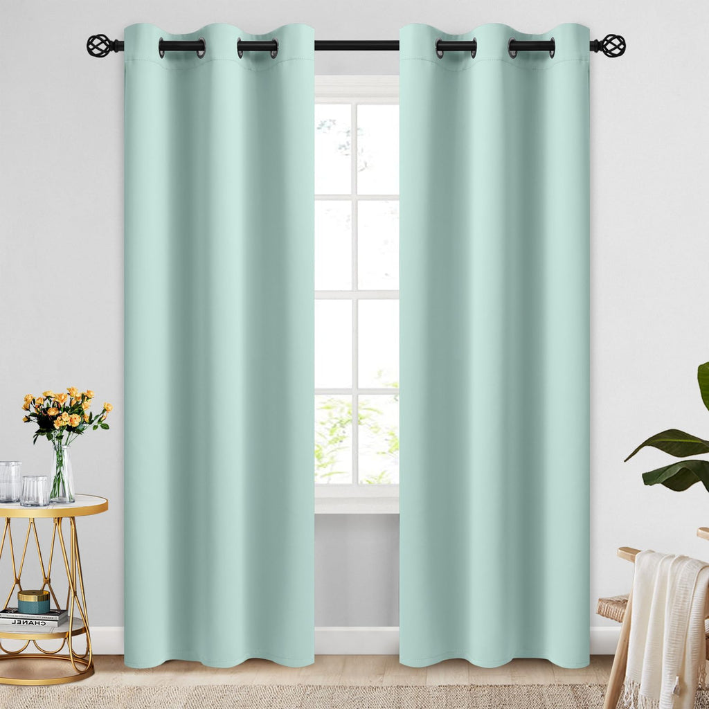 COSVIYA Grommet Blackout Room Darkening Navy Blue Curtains 84 inch Length