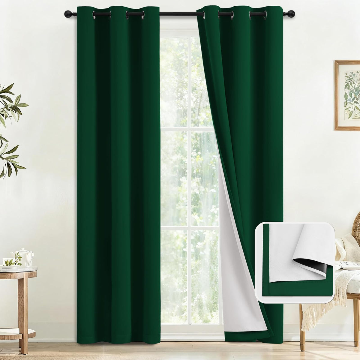 COSVIYA Grommet Blackout Room Darkening Navy Blue Curtains 84 inch Length
