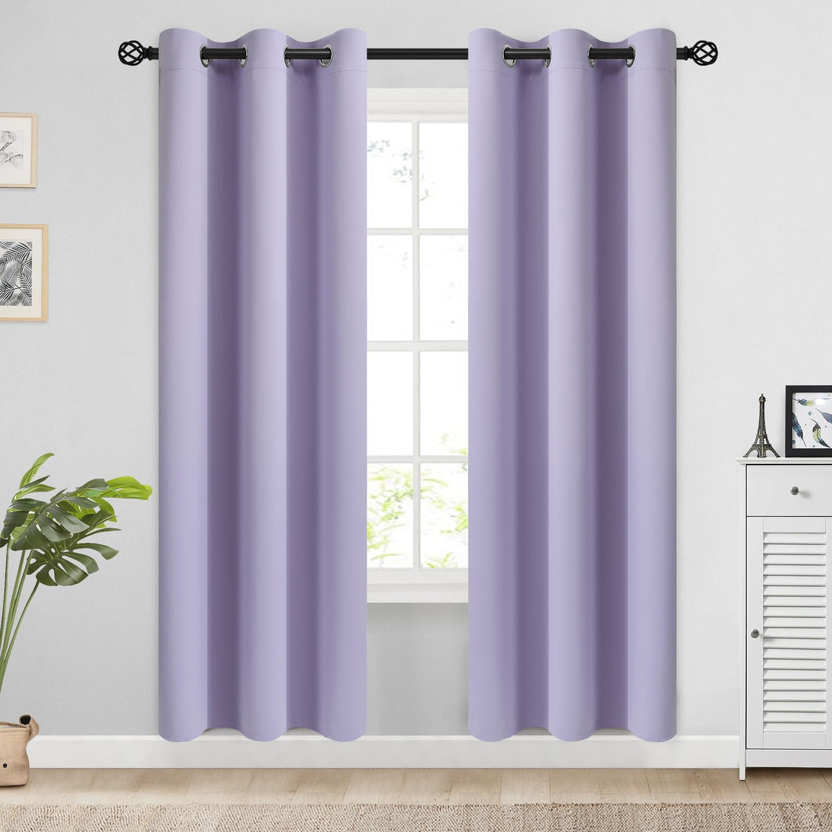 COSVIYA Grommet Blackout Room Darkening Navy Blue Curtains 84 inch Length
