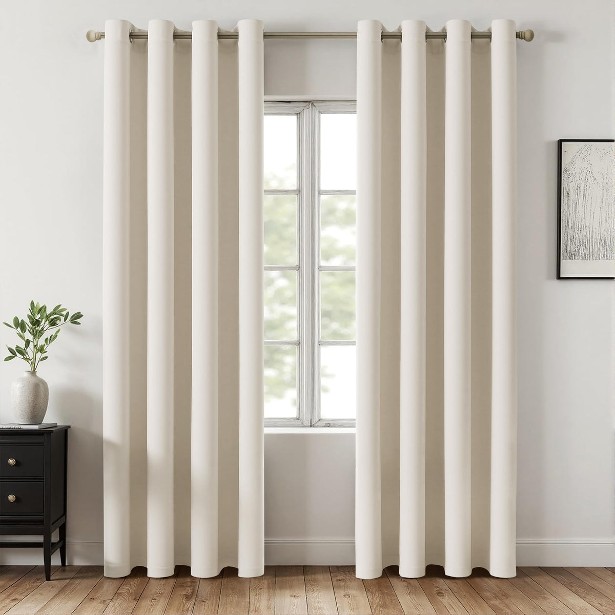 MIULEE Olive Blackout Bedroom Curtains Drapes 84 Inch Long 52"x84"