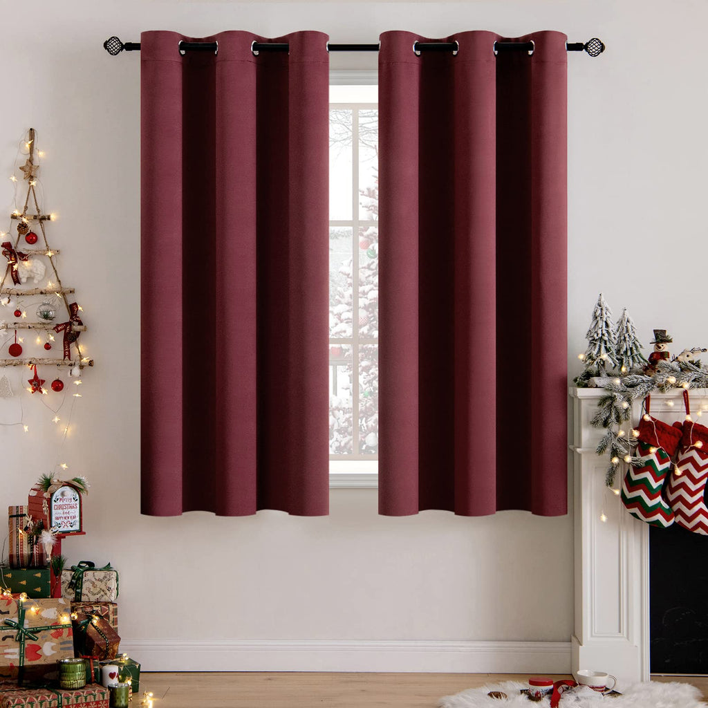 MIULEE Olive Blackout Bedroom Curtains Drapes 84 Inch Long 52"x84"