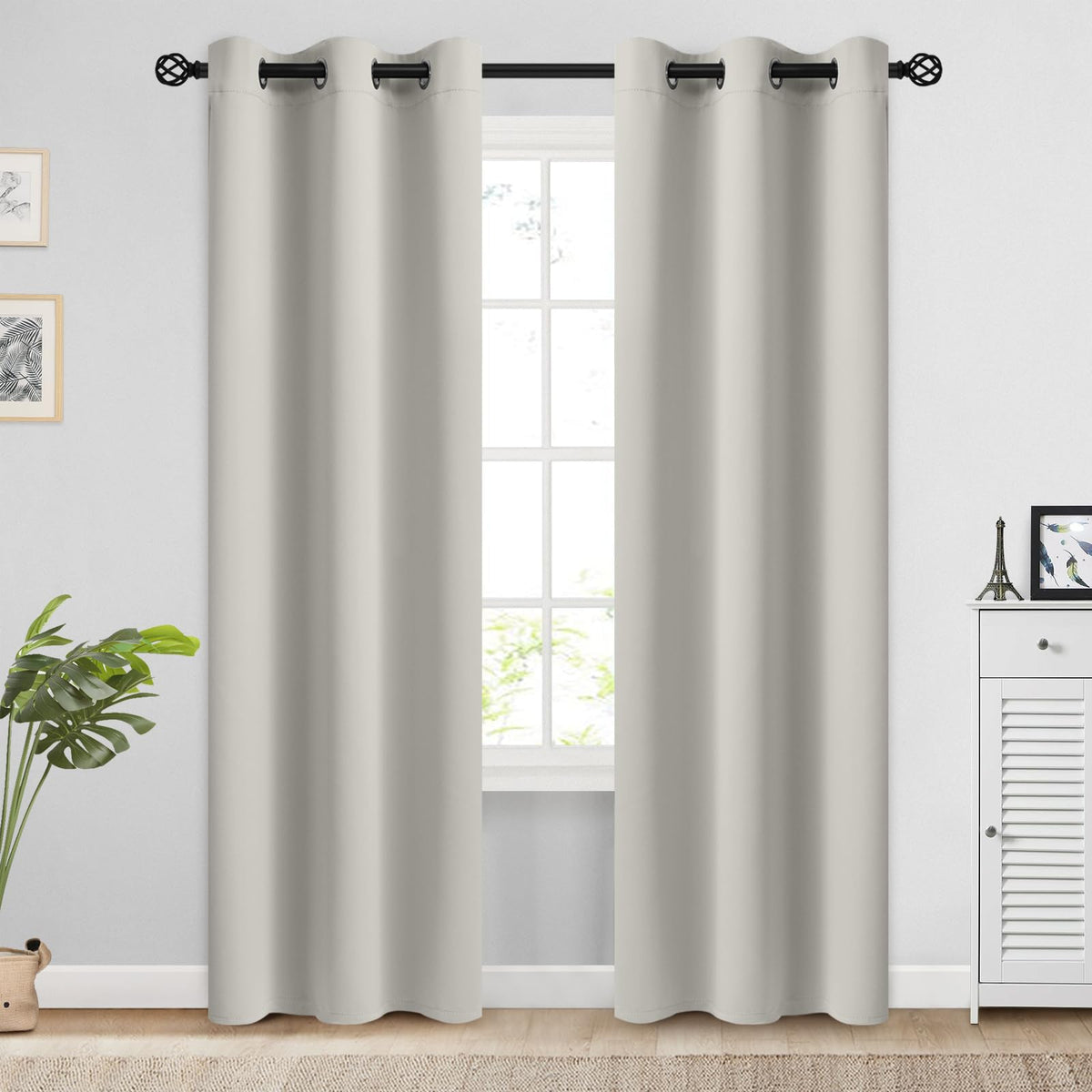 COSVIYA Grommet Blackout Room Darkening Navy Blue Curtains 84 inch Length