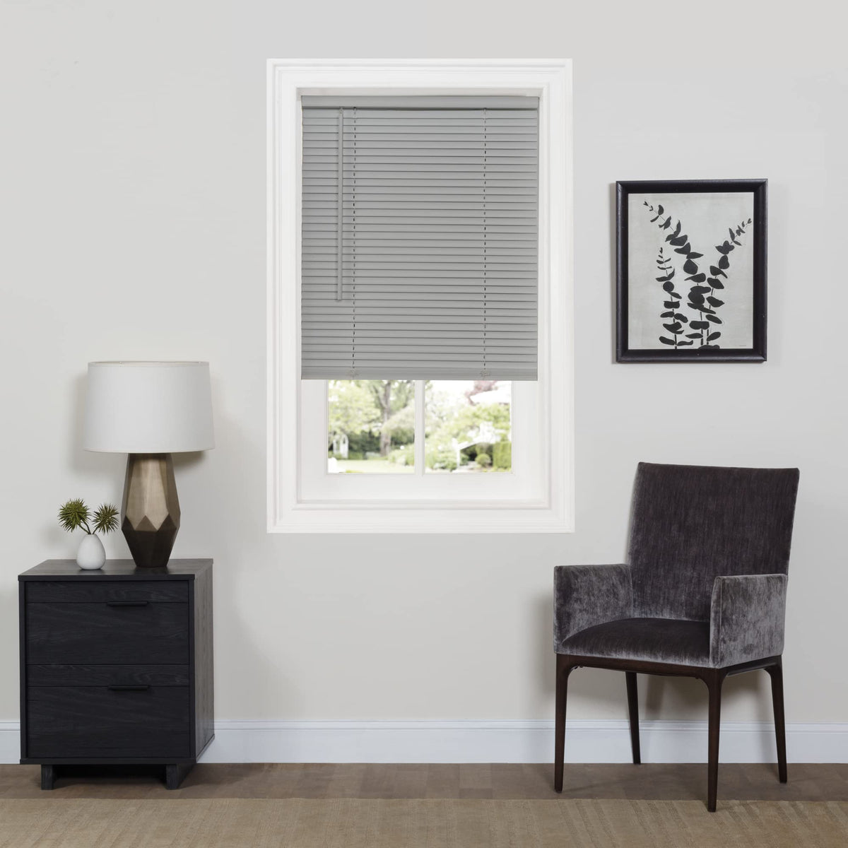 Cordless Room Darkening Mini Blind, 31 x 64 in, Pearl White