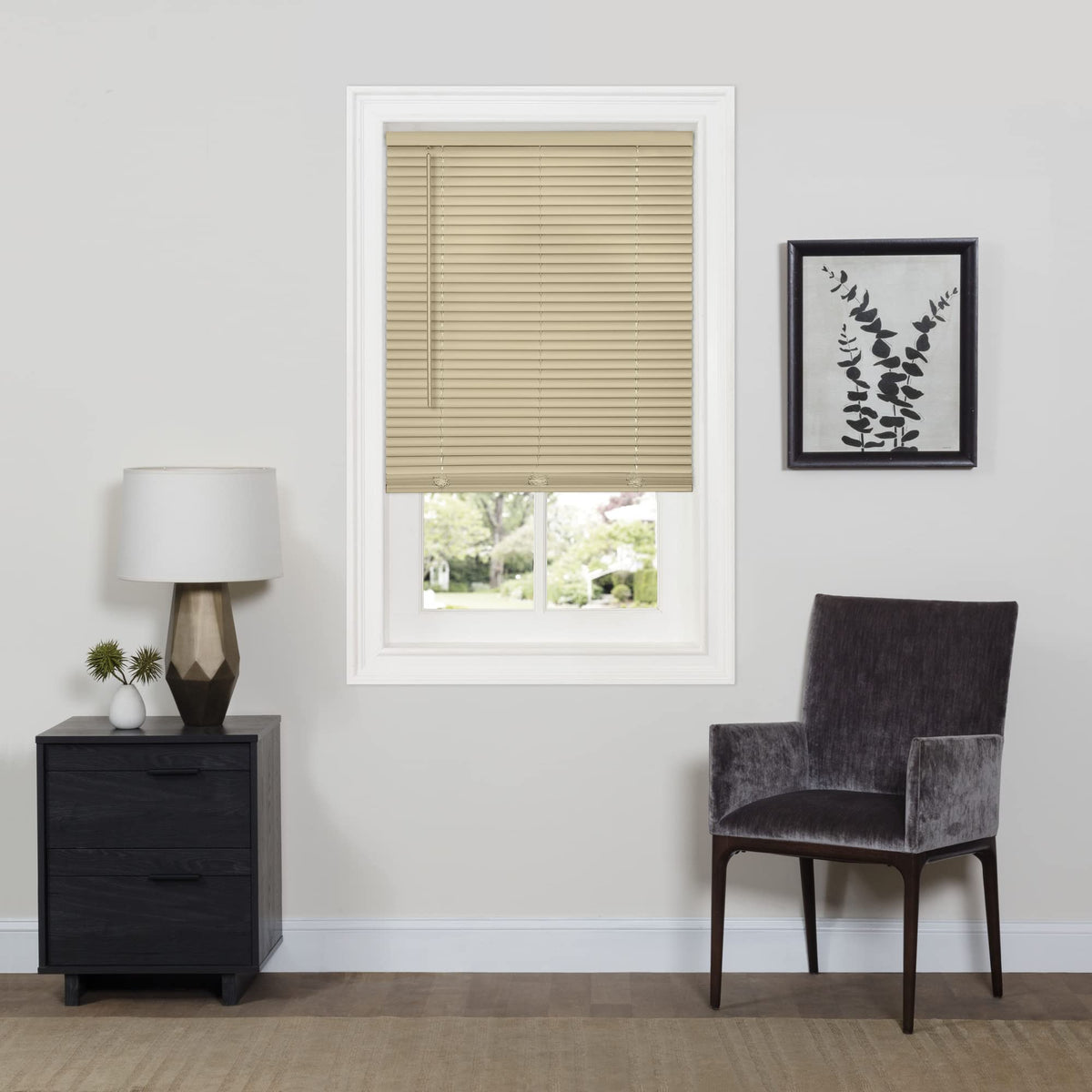 Cordless Room Darkening Mini Blind, 31 x 64 in, Pearl White