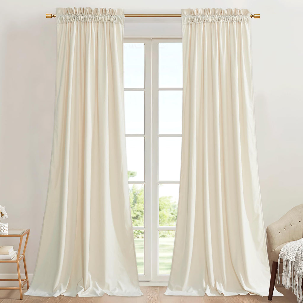 StangH Theater Red Velvet Curtains for Living Room Christmas Decor 2 Panels