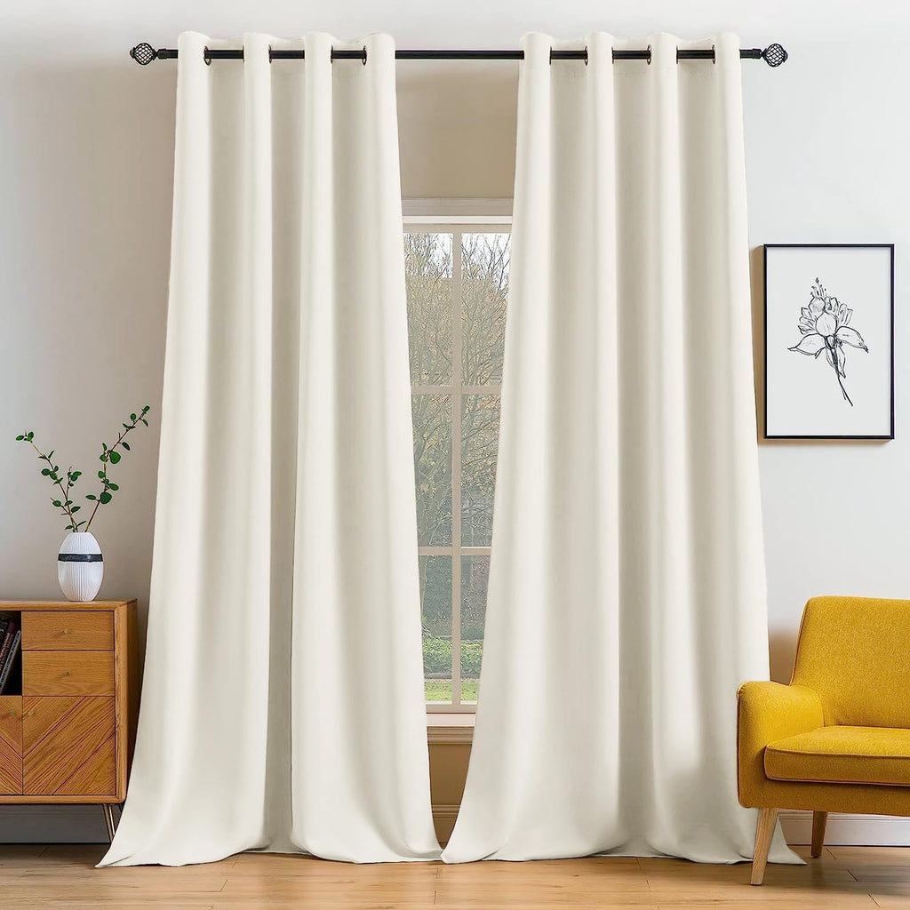 MIULEE Olive Blackout Bedroom Curtains Drapes 84 Inch Long 52"x84"