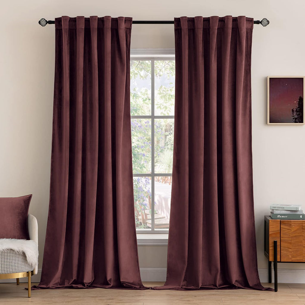 MIULEE Gold Velvet Curtains 52x84 inches Luxury Blackout Curtains