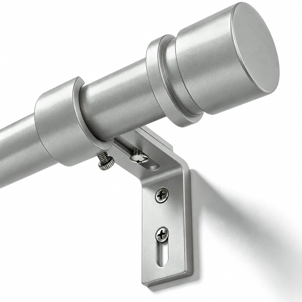 Byondeth Curtain Rods for Windows 16 to 88 Inches Adjustable Length 1 Inch Diameter Window Curtain Rod with Aluminium End Cap, Brushed Nickel
