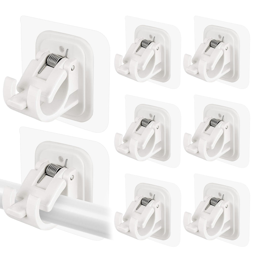 8PCS Self Adhesive No Drill Adjustable Curtain Rod Holder Hooks Brackets