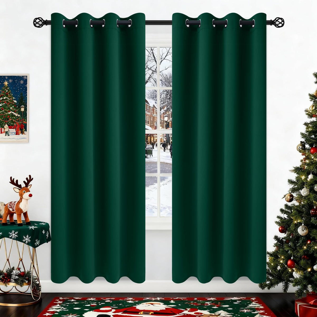 COSVIYA Grommet Blackout Room Darkening Navy Blue Curtains 84 inch Length