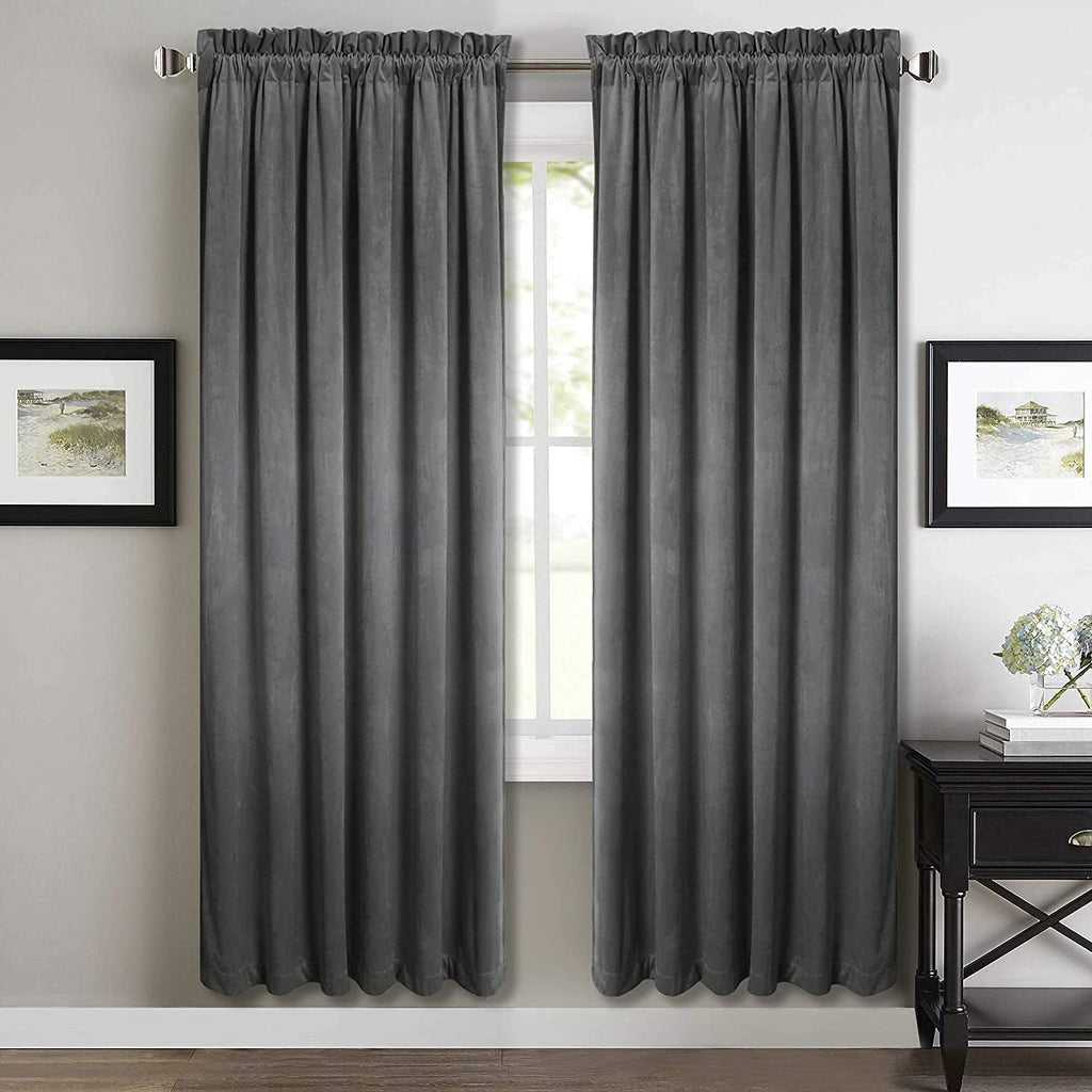 StangH Theater Red Velvet Curtains for Living Room Christmas Decor 2 Panels