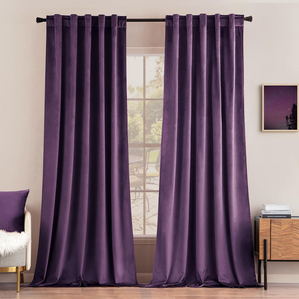 MIULEE Gold Velvet Curtains 52x84 inches Luxury Blackout Curtains