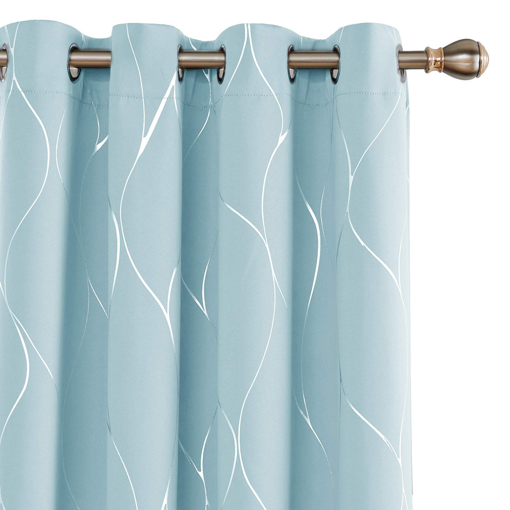 Deconovo Curtains for Living Room, Pattern Blackout Curtains 84 Inches Long