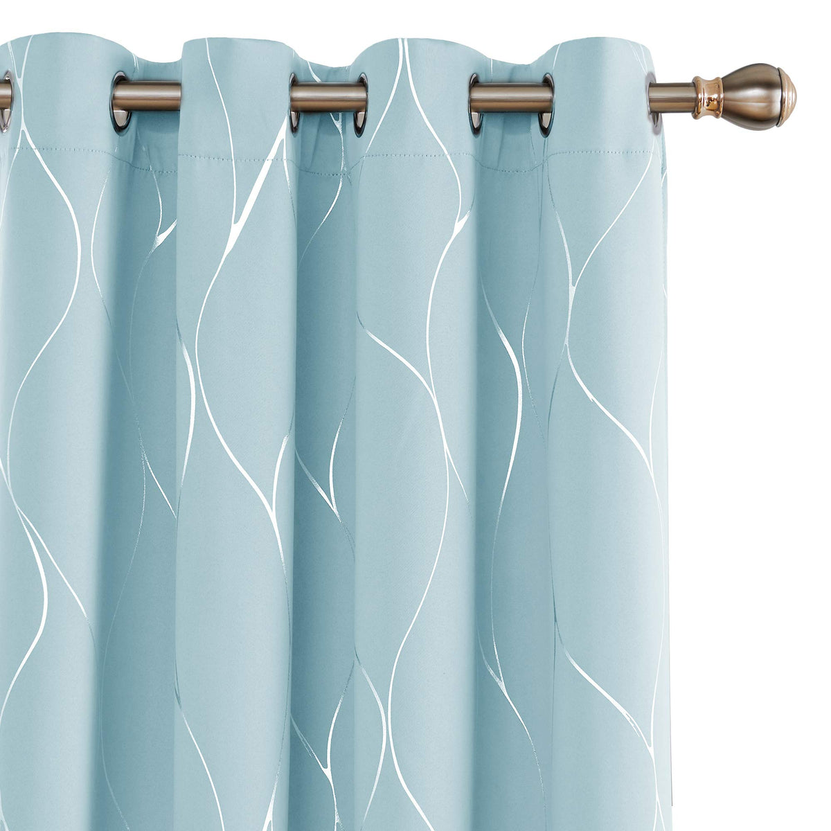 Deconovo Curtains for Living Room, Pattern Blackout Curtains 84 Inches Long