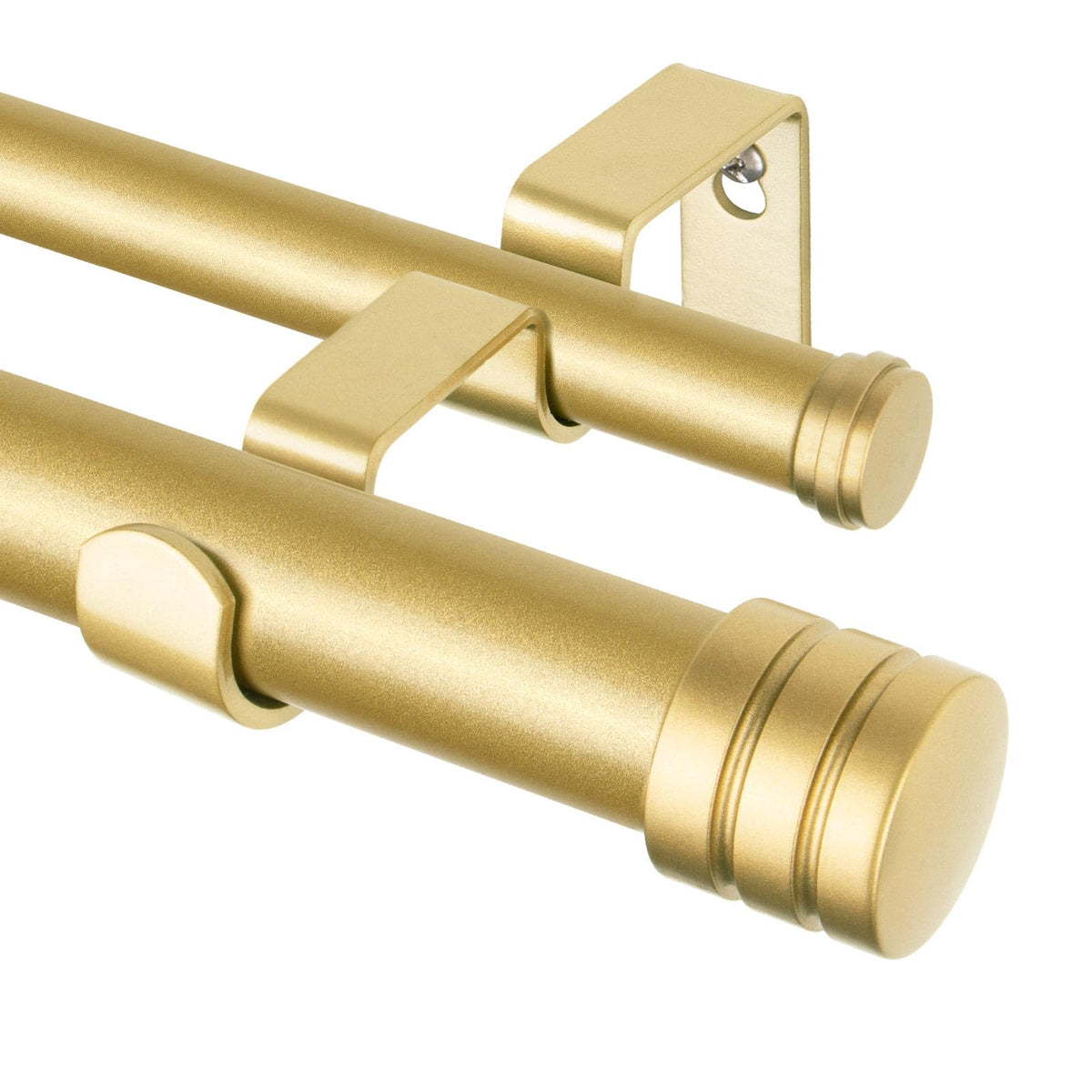TONIAL 1 Inch Double Curtain Rods for Windows 66 to 120 Inch, Black,