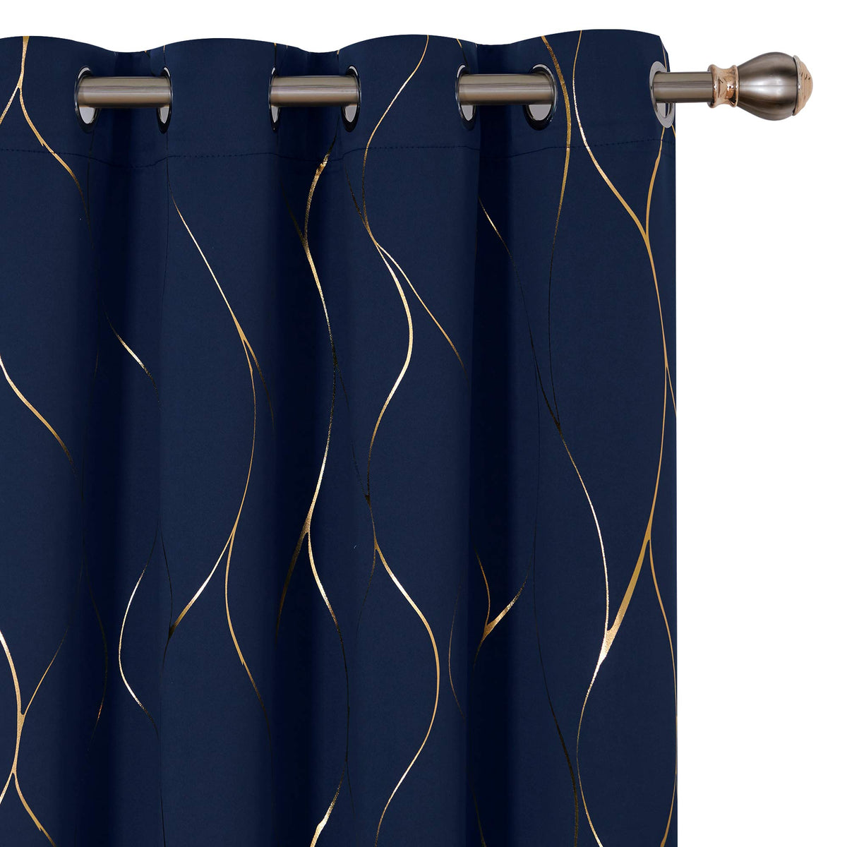 Deconovo Curtains for Living Room, Pattern Blackout Curtains 84 Inches Long