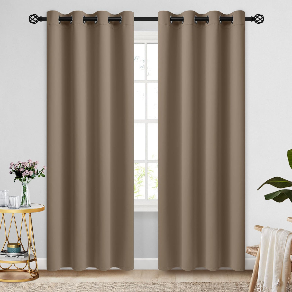 COSVIYA Grommet Blackout Room Darkening Navy Blue Curtains 84 inch Length