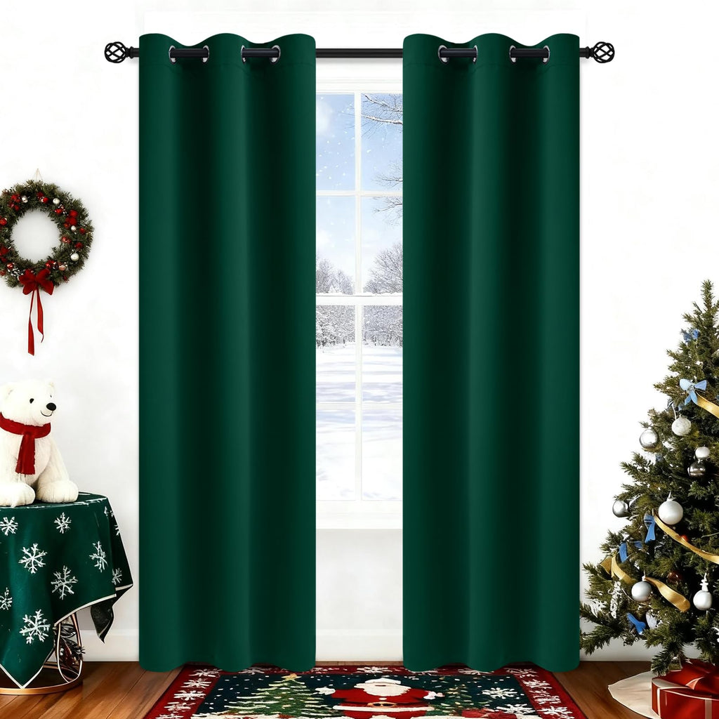 COSVIYA Grommet Blackout Room Darkening Navy Blue Curtains 84 inch Length