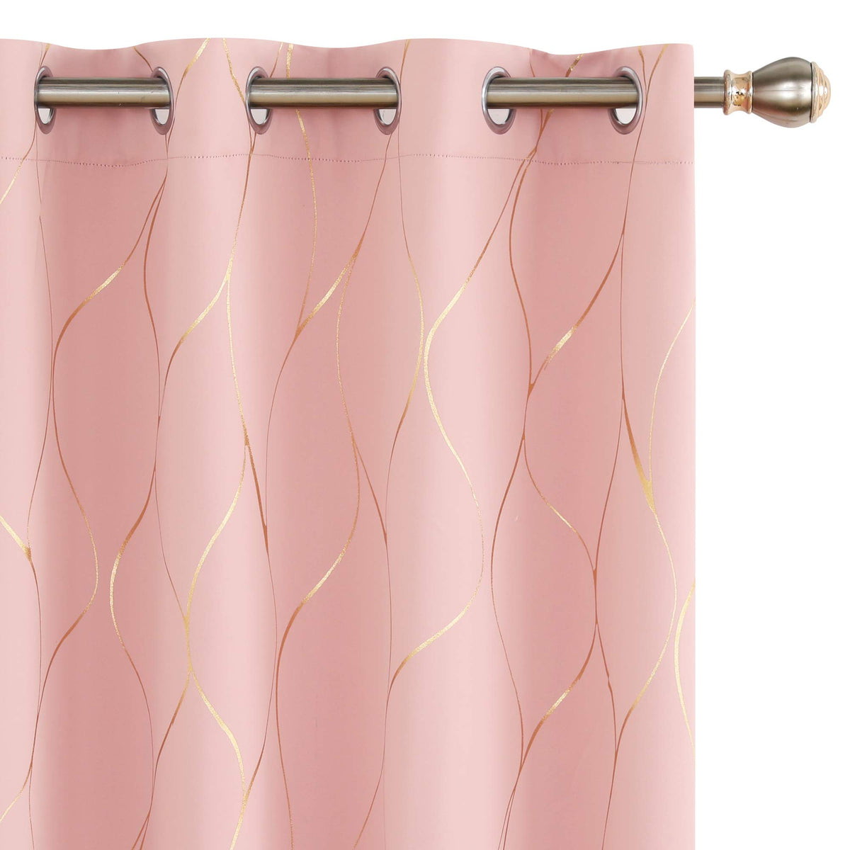 Deconovo Curtains for Living Room, Pattern Blackout Curtains 84 Inches Long