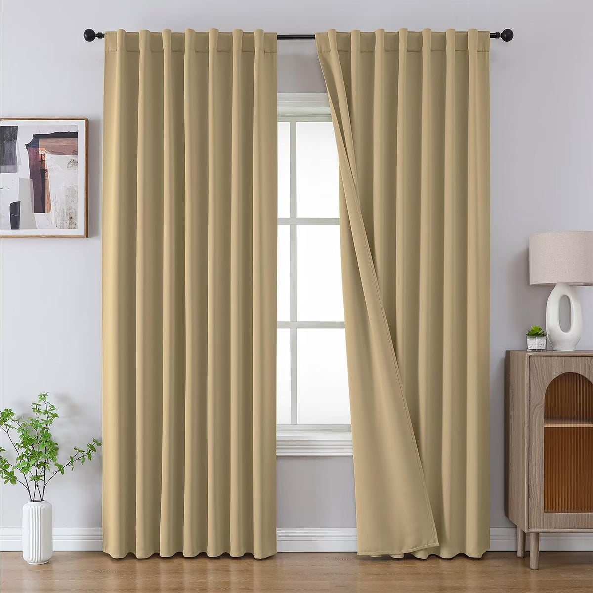 Joydeco Blackout Curtains 96 Inches Long, Thermal Insulated Black Out Curtains 2 Panels Set for Bedroom, Room Darkening Drapes for Living Room Window (W52 x L96 Inch, Navy Blue)