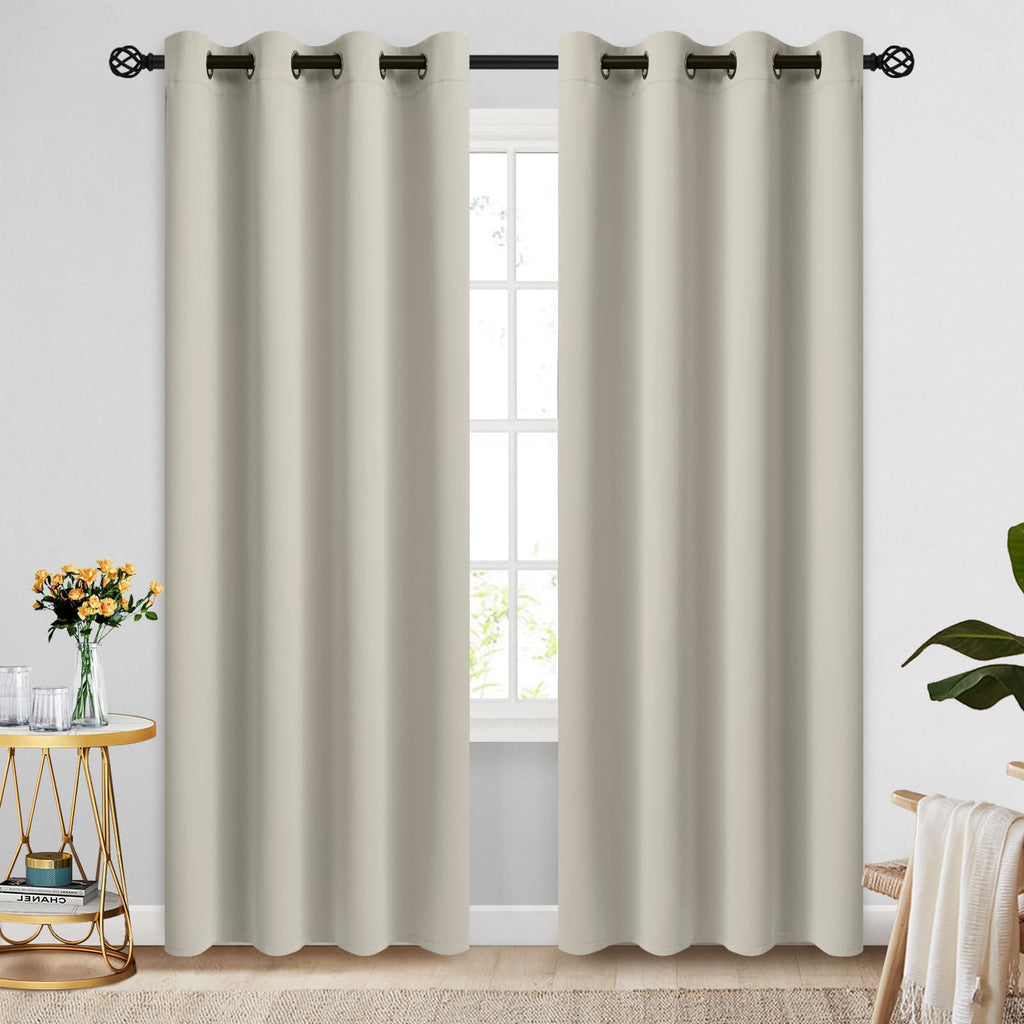 COSVIYA Grommet Blackout Room Darkening Navy Blue Curtains 84 inch Length