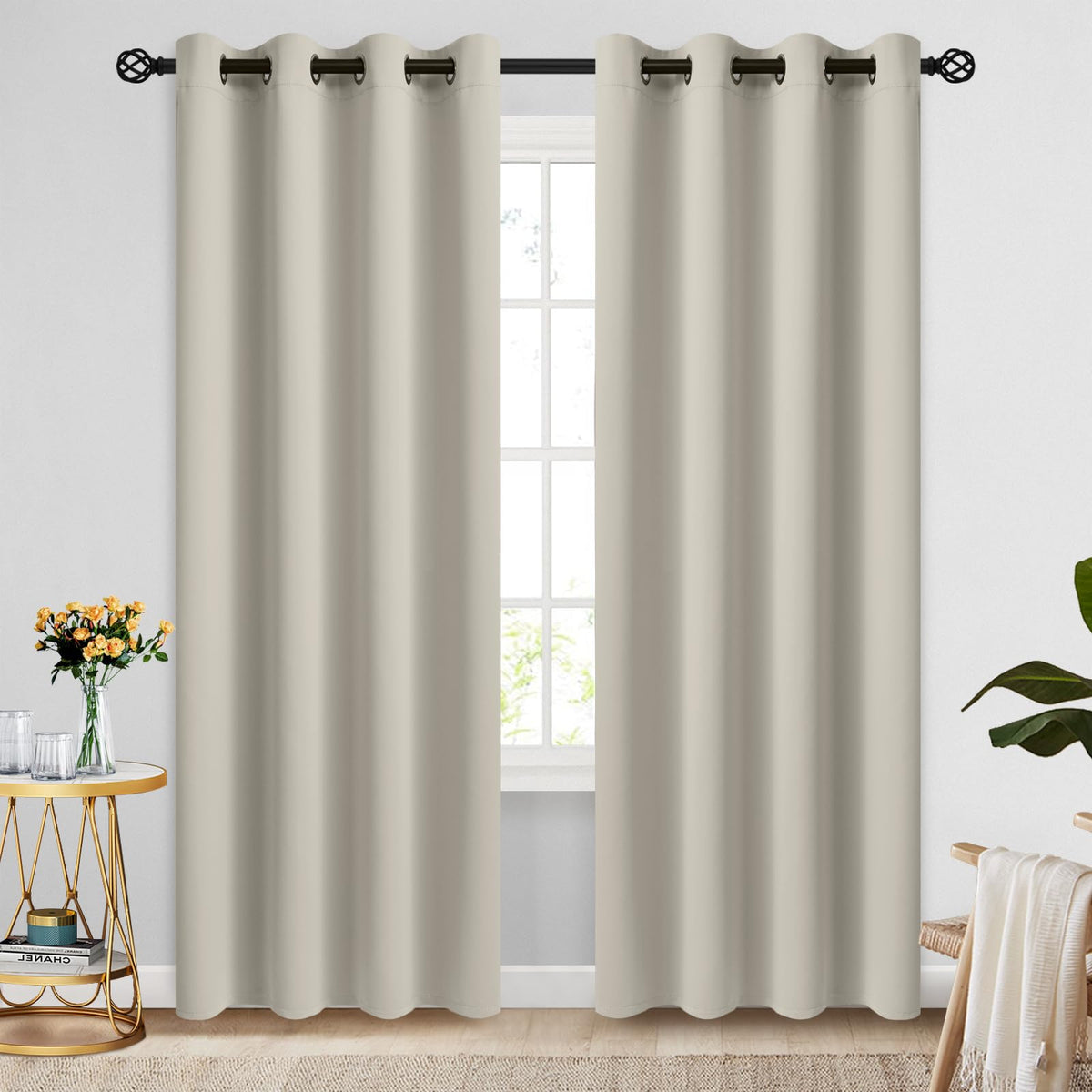 COSVIYA Grommet Blackout Room Darkening Navy Blue Curtains 84 inch Length