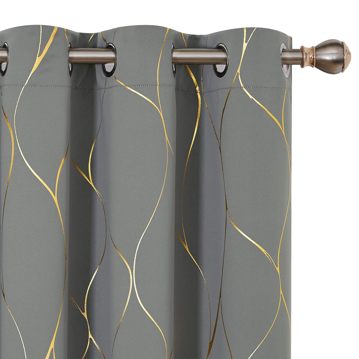 Deconovo Curtains for Living Room, Pattern Blackout Curtains 84 Inches Long