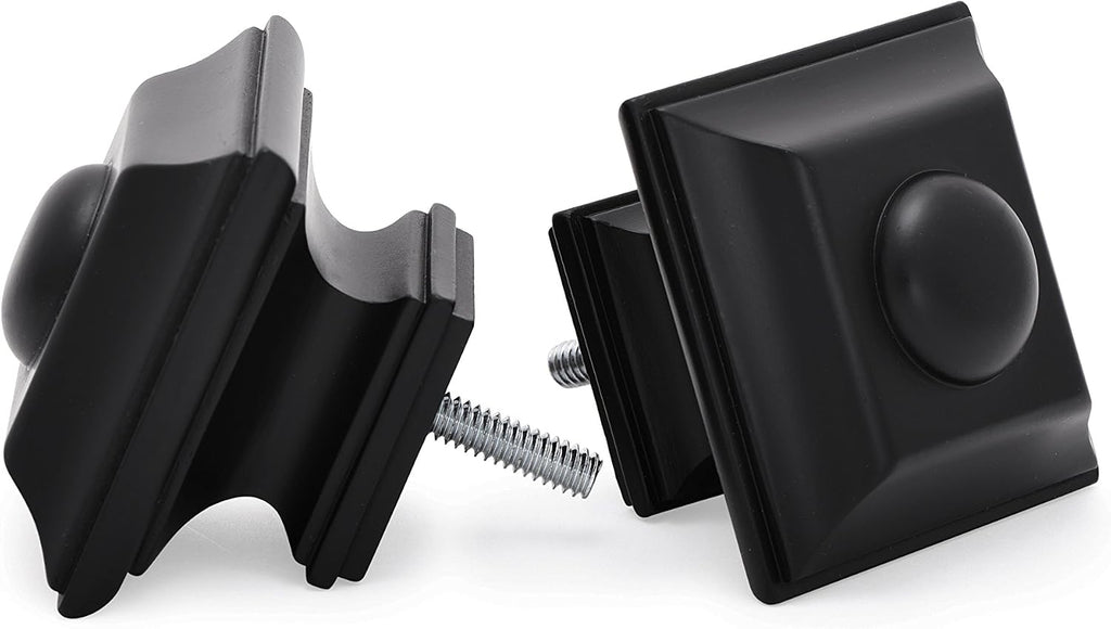 Ivilon Drapery Treatment Window Curtain Rod - Square Design 1 1/8 Rod. 48 to 86 Inch. Black