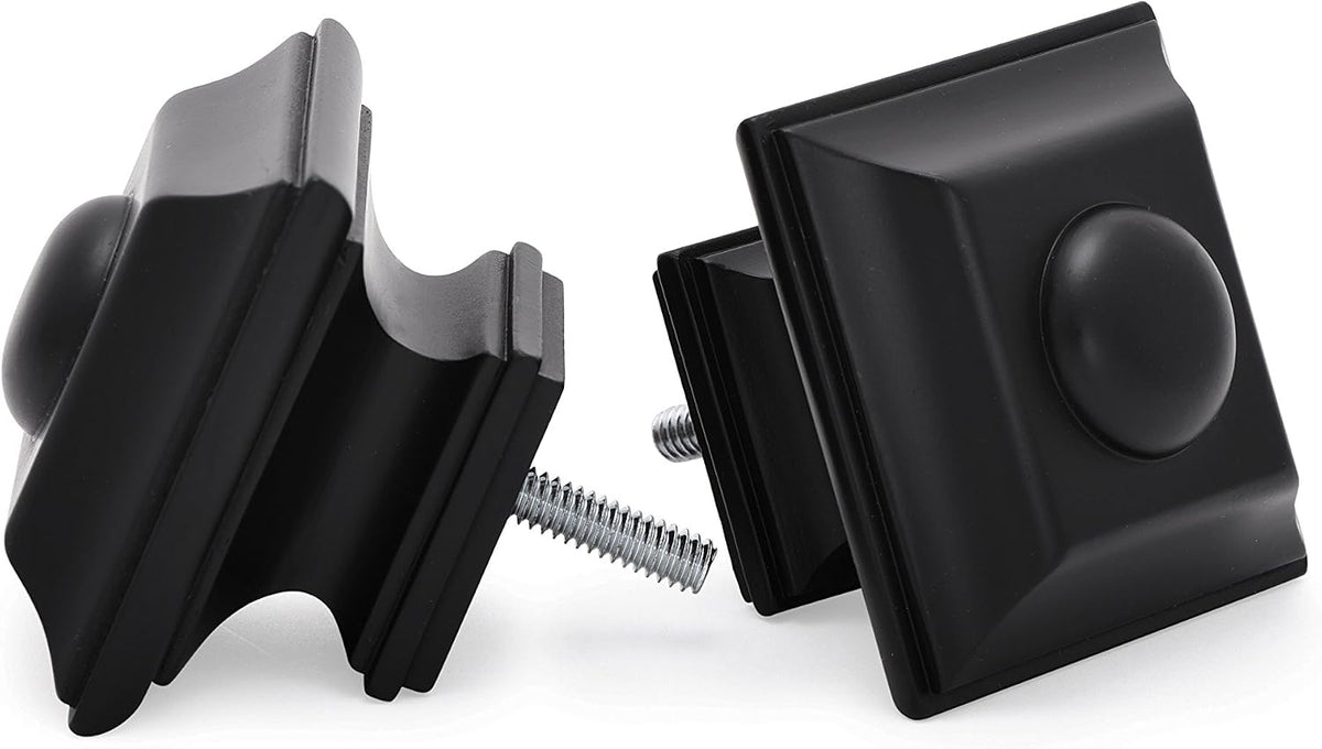 Ivilon Drapery Treatment Window Curtain Rod - Square Design 1 1/8 Rod. 48 to 86 Inch. Black